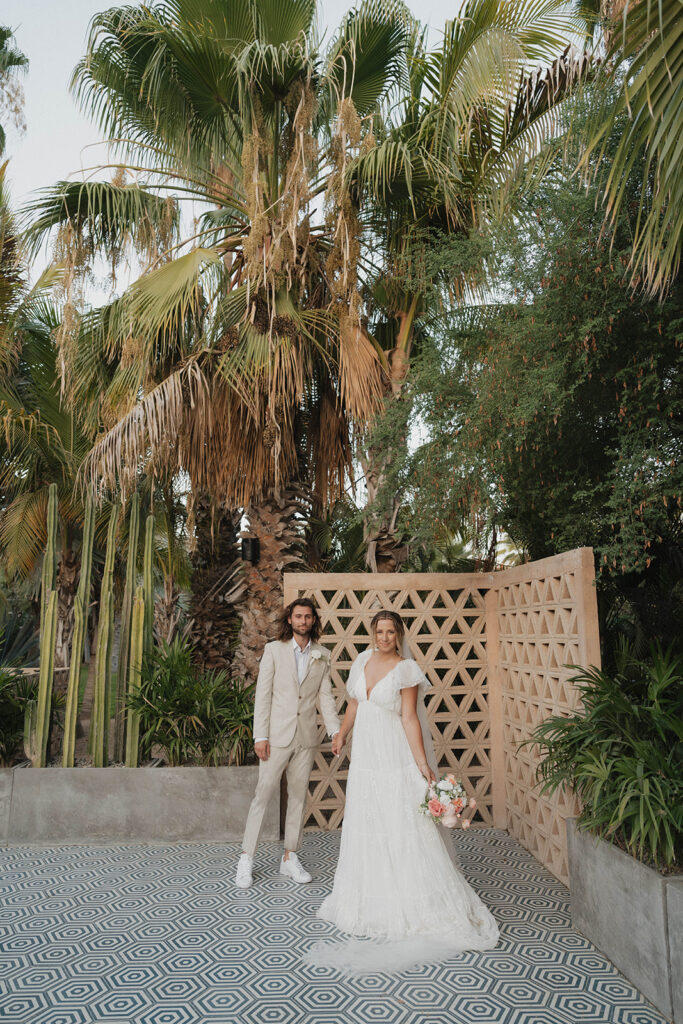 wedding couple portraits in Cabo greenery