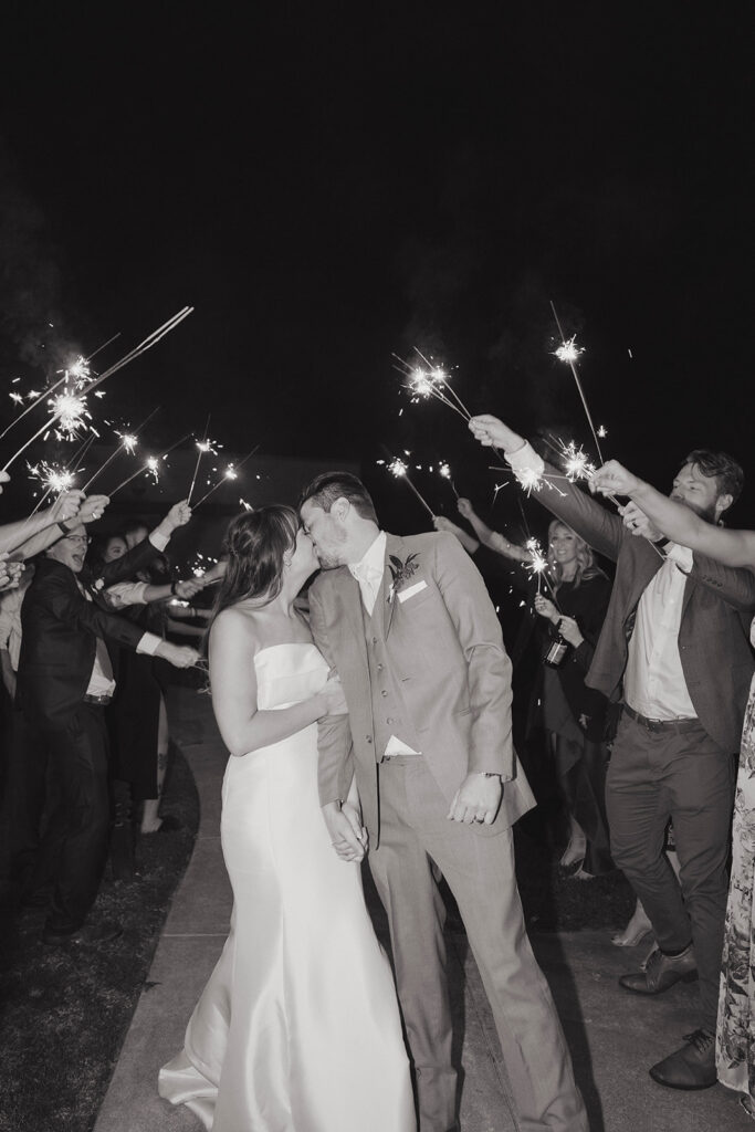 East Texas wedding exit with sparklers