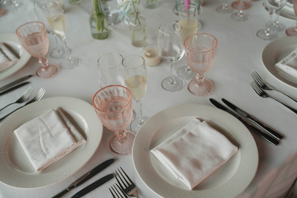 pastel wedding table settings