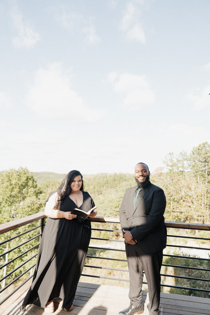 An intimate Airbnb elopement: Ashley and Joel celebrating their love in a warm and inviting space nestled in Broken Bow, Oklahoma.